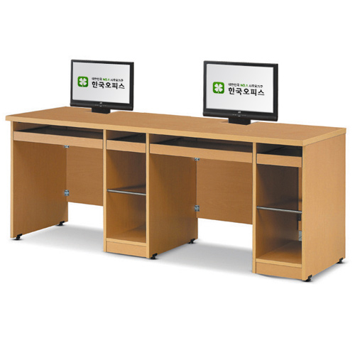 LCD 반매립 컴퓨터책상(2인용) -주문제작-