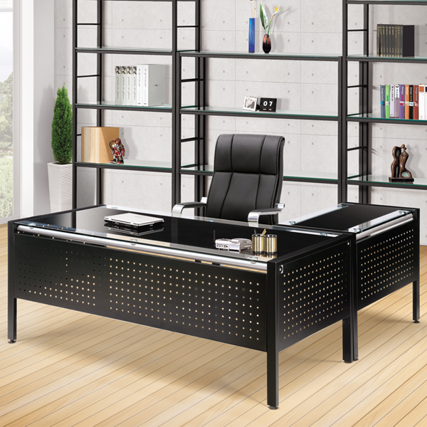 LF2810-1 블랙 유리책상