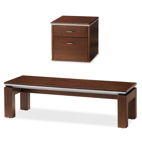 WST 월넛 소파테이블/전화대 (투톤 엣지형)