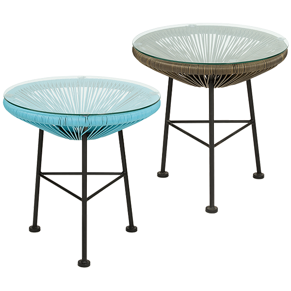 HFT-9130 풍고 라탄 원형테이블(강화유리)