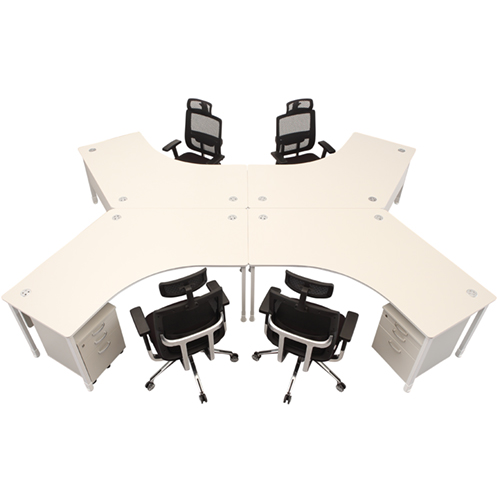 [SF/라온 시리즈] 믹스 120도 책상 ★4인책상★ / 스크린 별도