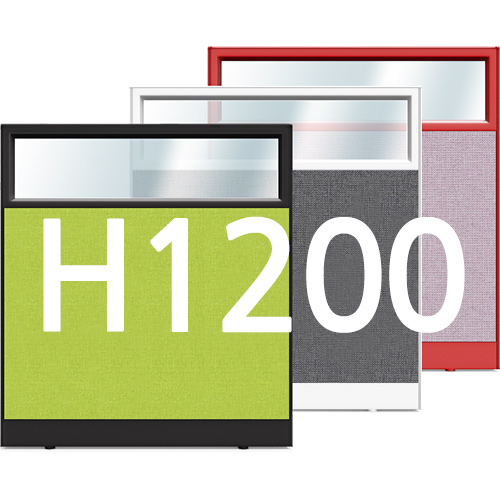 컬러프레임 PVC 45T 고급 반유리 파티션 H1200