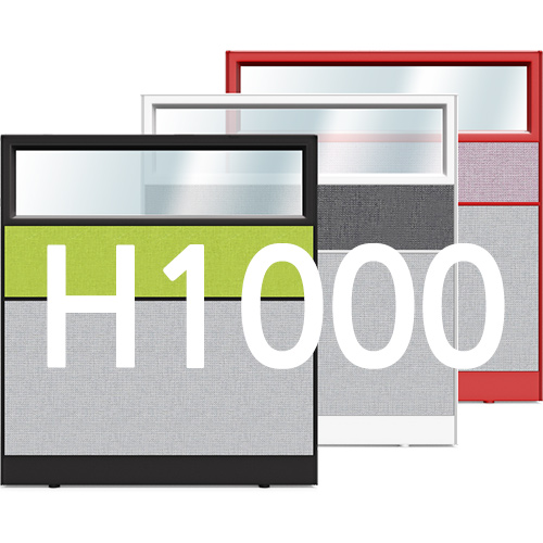 컬러프레임 PVC 45T 고급 투톤 반유리 파티션 H1000
