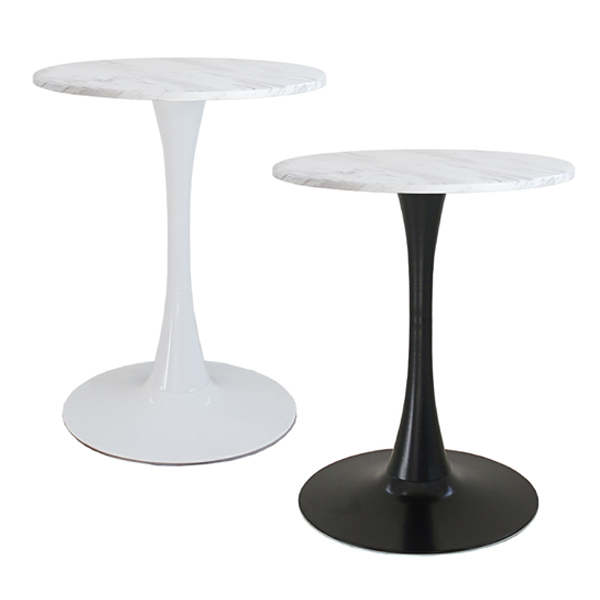 라인 원형 대리석 티테이블