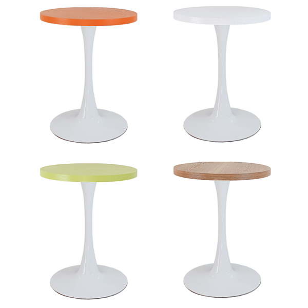 라인 화이트 원형 티테이블