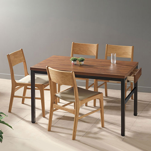 HFT-3404LA / 4404LB 멀바우 LPM 사각식탁 (수저통장착/상판 36T)