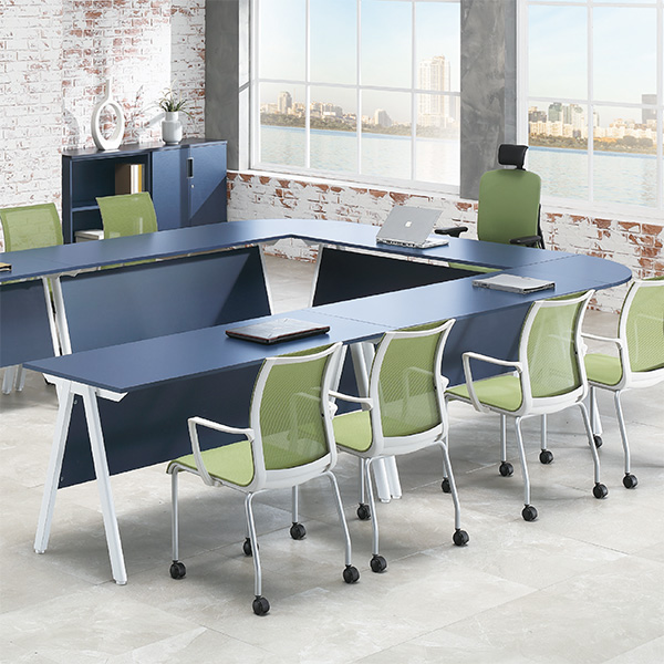 [A-Line 시리즈] 에이라인 연결형 회의테이블 (국산 / 목재가림판)