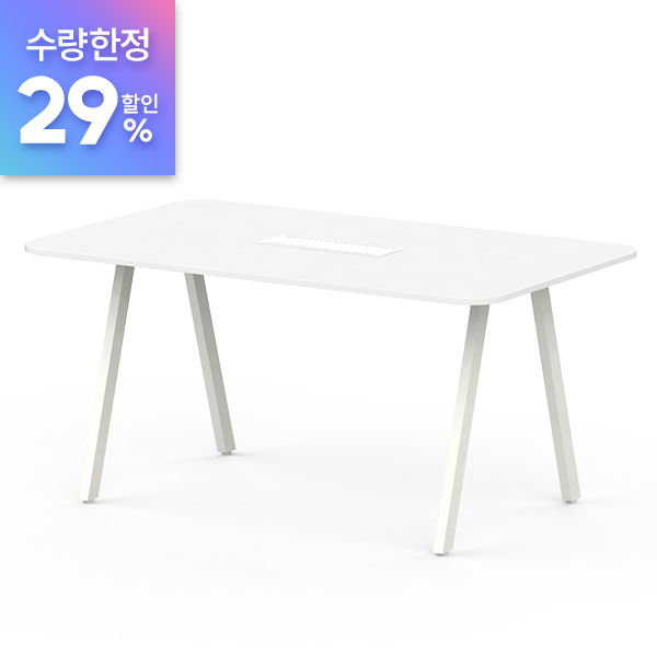 [수량한정 할인] 심플즈 A7 회의테이블 D900 (NO.207 / 멀티탭포함 / 화이트 1가지 색상 / 18T)