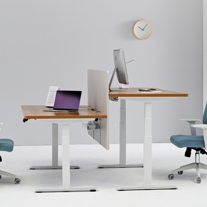 M300 모션데스크 높이조절책상(화이트프레임)