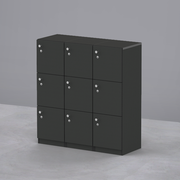 심플즈 3단 신발장 겸 사물함 (D350 / NO.301 / 매트블랙 바디)