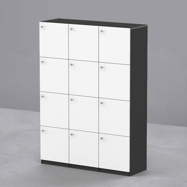 심플즈 4단 사물함 (D400 / NO.308 / 매트블랙 바디)