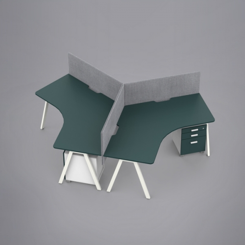 심플즈 A7 120도 책상 2인 (NO.249 / 스크린 별도)