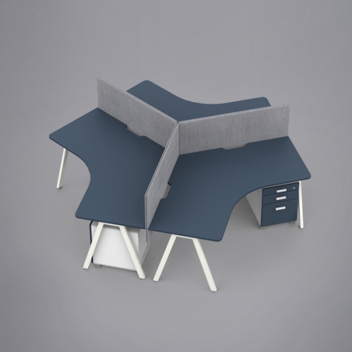 심플즈 A7 120도 책상 3인 (NO.249 / 스크린 별도)