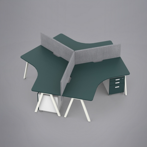 심플즈 A7 120도 책상 3인 (NO.249 / 스크린 별도)