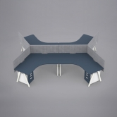 심플즈 A7 120도 책상 4인 (NO.249 / 스크린 별도)