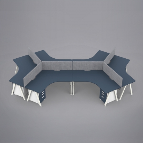 심플즈 A7 120도 책상 6인 (NO.249 / 스크린 별도)