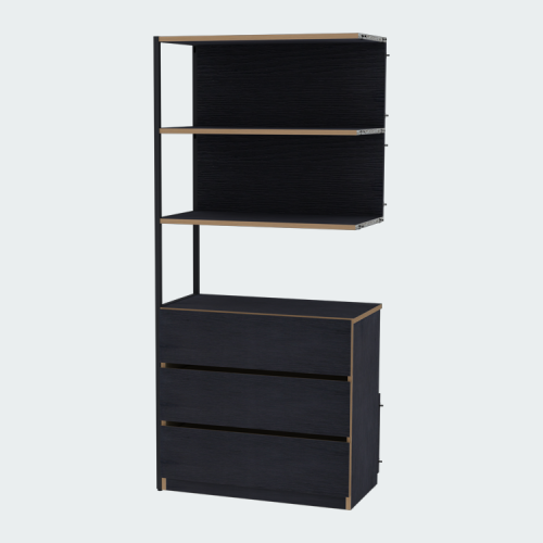MUBO 책장 5단(목재형/엔드 옵션형)(뮤보 5단 목재 책장)
