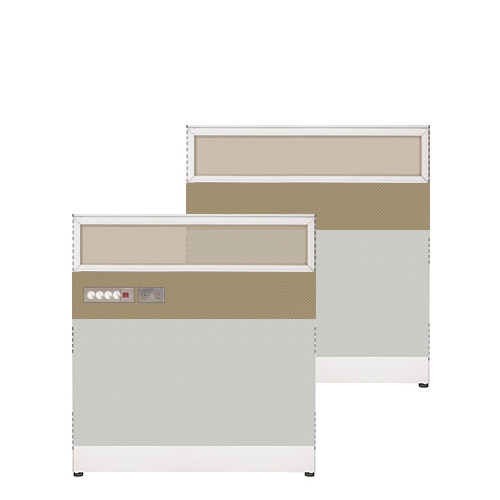 네오 시리즈 [H1160mm] 60T 양면벨트 파티션 -상부유리/4구멀티+렌전화형-