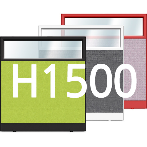 컬러프레임 PVC 45T 고급 반유리 파티션 H1500
