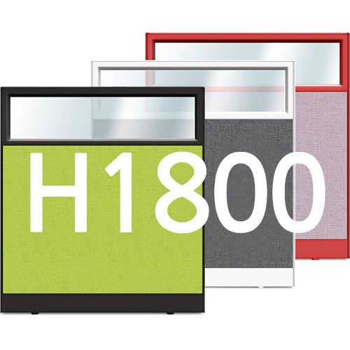 컬러프레임 PVC 45T 고급 반유리 파티션 H1800