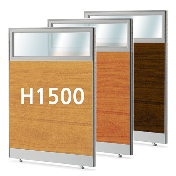 알루미늄 45T 우드 파티션 반유리 높이 1500