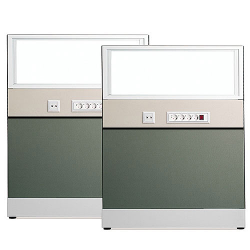 [플랜맥스] 60T 블럭파티션 H1360 (양면배선벨트타일 /상단유리)
