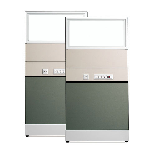 [플랜맥스] 60T 블럭파티션 H1560 (양면배선벨트타일 /상단유리)
