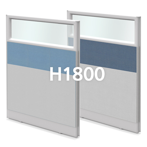 알루미늄 45T 투톤 반유리 파티션 H1800