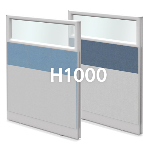 알루미늄 60T 투톤 반유리 파티션 H1000